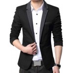 Casual Men Full Sleeve Blazer Black