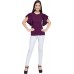 Butterfly Sleeve Solid Women Purple Top