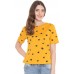 Half Sleeve Printed Women Yellow Top