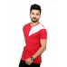 Color block Men Round or Crew Red T-Shirt