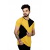 Color block Men Round Neck Yellow T-Shirt