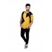 Color block Men Round Neck Yellow T-Shirt