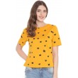 Half Sleeve Printed Women Yellow Top